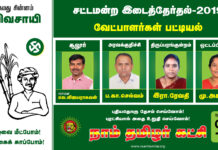 அறிவிப்பு: 4 சட்டமன்றத் தொகுதிகளுக்கான இடைத்தேர்தல் : வேட்பாளர் பட்டியல்