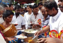 கோவில் திருவிழா-பொதுமக்களுக்கு உணவு மற்றும் குடிநீர் வழங்குதல்