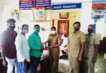 பெண் காவலர்களுக்கு கொரோனா பாதுகாப்பு உபகரணங்கள் வழங்குதல்- பர்கூர் தொகுதி