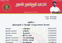 தலைமை அறிவிப்பு: திருவைகுண்டம் தொகுதிப் பொறுப்பாளர்கள் நியமனம்