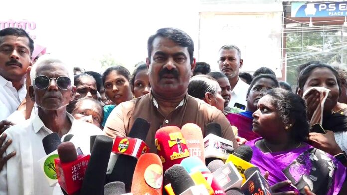 குன்றத்தூர் நகராட்சிக்கு உட்பட்ட கரைமா நகரில் தனியார் நிறுவனத்திற்காக திமுக அரசு பூர்வக்குடிகளின் வீடுகளை இடிப்பதனால் வாழ்விடங்களையும், வாழ்வாதாரத்தையும் இழந்து பெரும் பாதிப்புக்கு உள்ளாகி நிற்கதியாக நிற்கும் எம் மக்களை இன்று (25-05-2023) நேரில் சந்தித்து, ஆறுதல் கூறி, அவர்களது வாழ்விடத்தையும் வாழ்வாதாரத்தையும் மீட்க, நாம் தமிழர் கட்சியினர் இறுதிவரை துணை நிற்போம் என்று உறுதியளித்தேன்.
செய்தியாளர் சந்திப்பு: